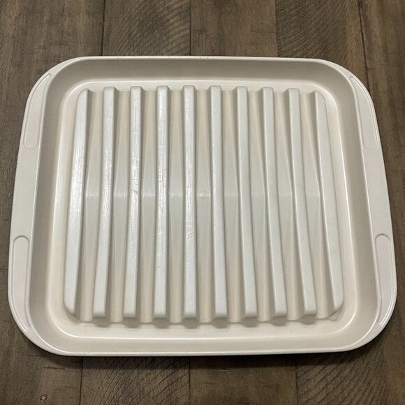 Tupperware Ultra 21 Ovenware Microwave Large Roasting Bacon Rack Almond 1785 - Picture 1 of 3